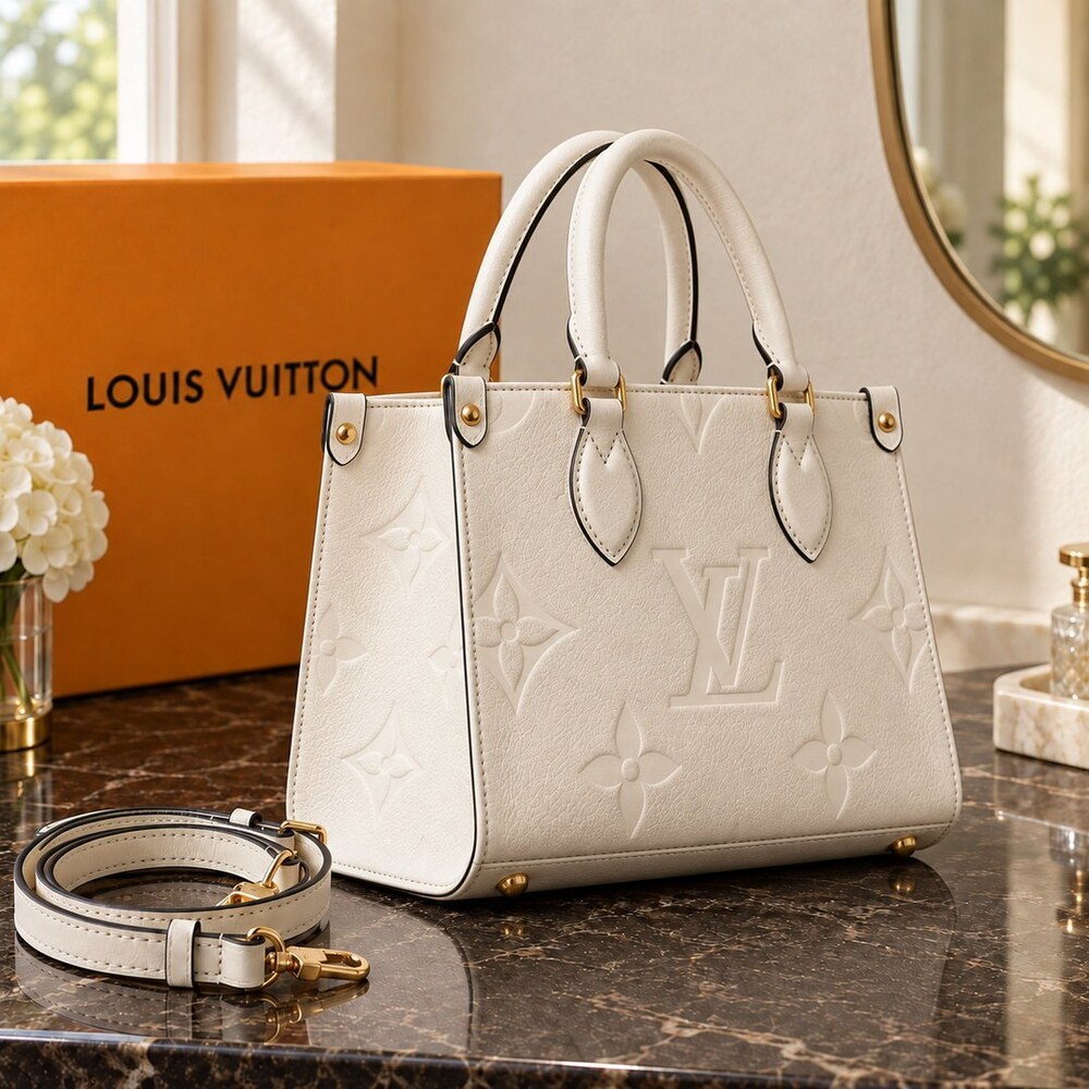 Louis Vuitton Ivory OnTheGo PM Tote - Picture 3 of 6